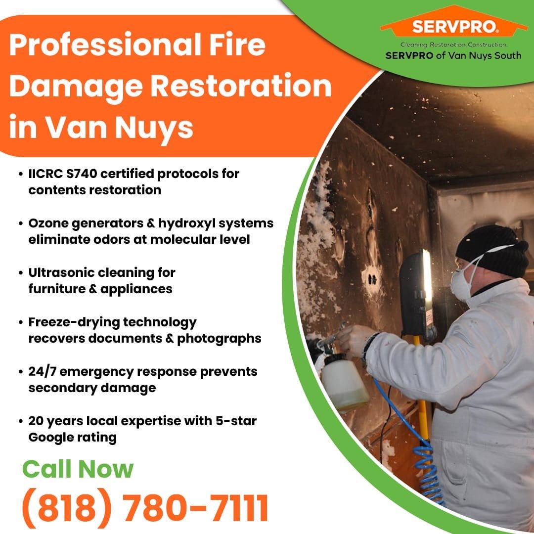 SERVPRO® of Van Nuys explains how industry standards save belongings after fire