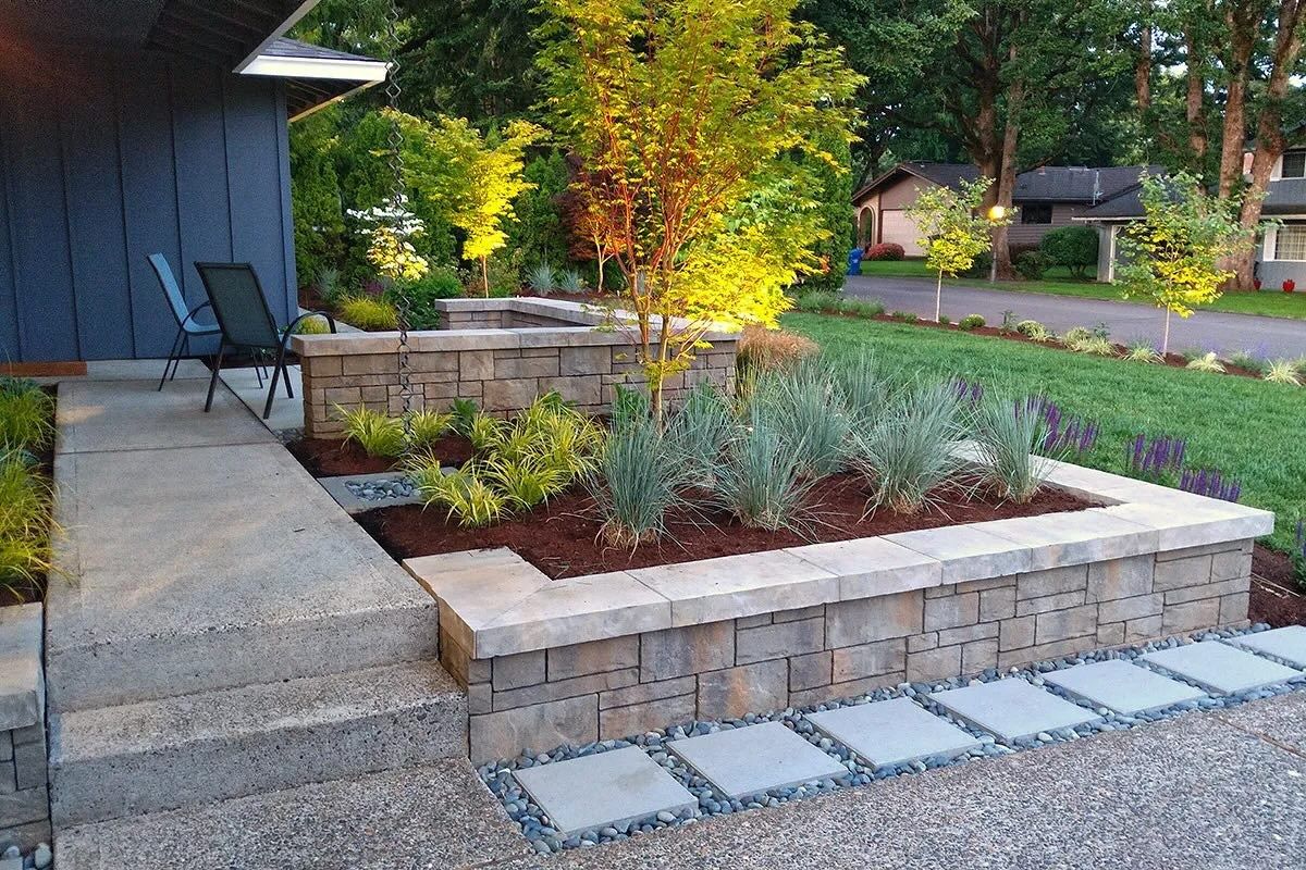 Retaining Walls with Integrated Seating Transform North Texas Family Yards